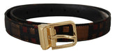 Dolce & Gabbana Multicolor Leather Jacquard Gold Metal Buckle Belt -   -  Dolce & Gabbana.